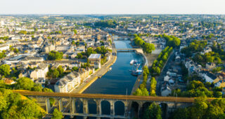 Aerial,View,Of,Laval,Town,In,Mayenne,Department,,Western,France