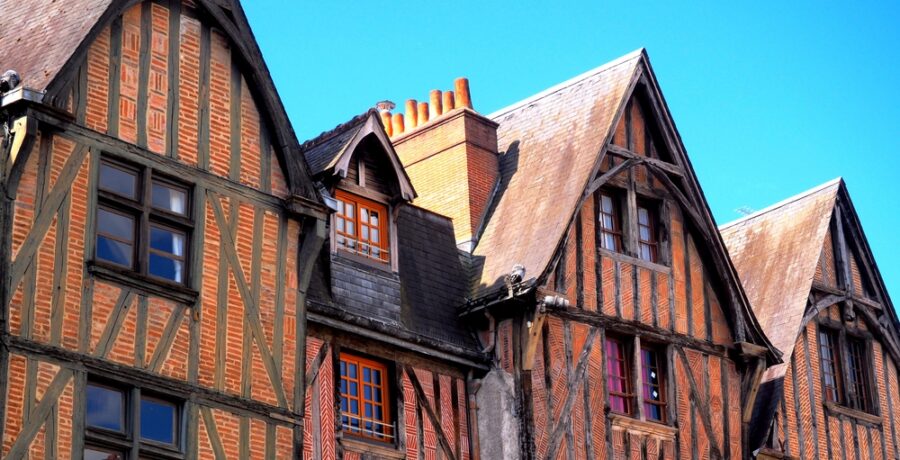 Half,Timbered,Houses,In,Bourges,,France