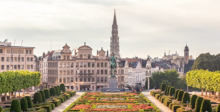 Mont,Des,Arts,Garden,In,Brussel,,Belgium,,Landscaped,Garden,Located