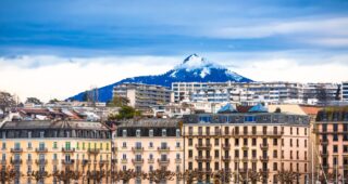 City,Of,Geneva,Waterfront,Scenic,View,From,Lac,Leman,,